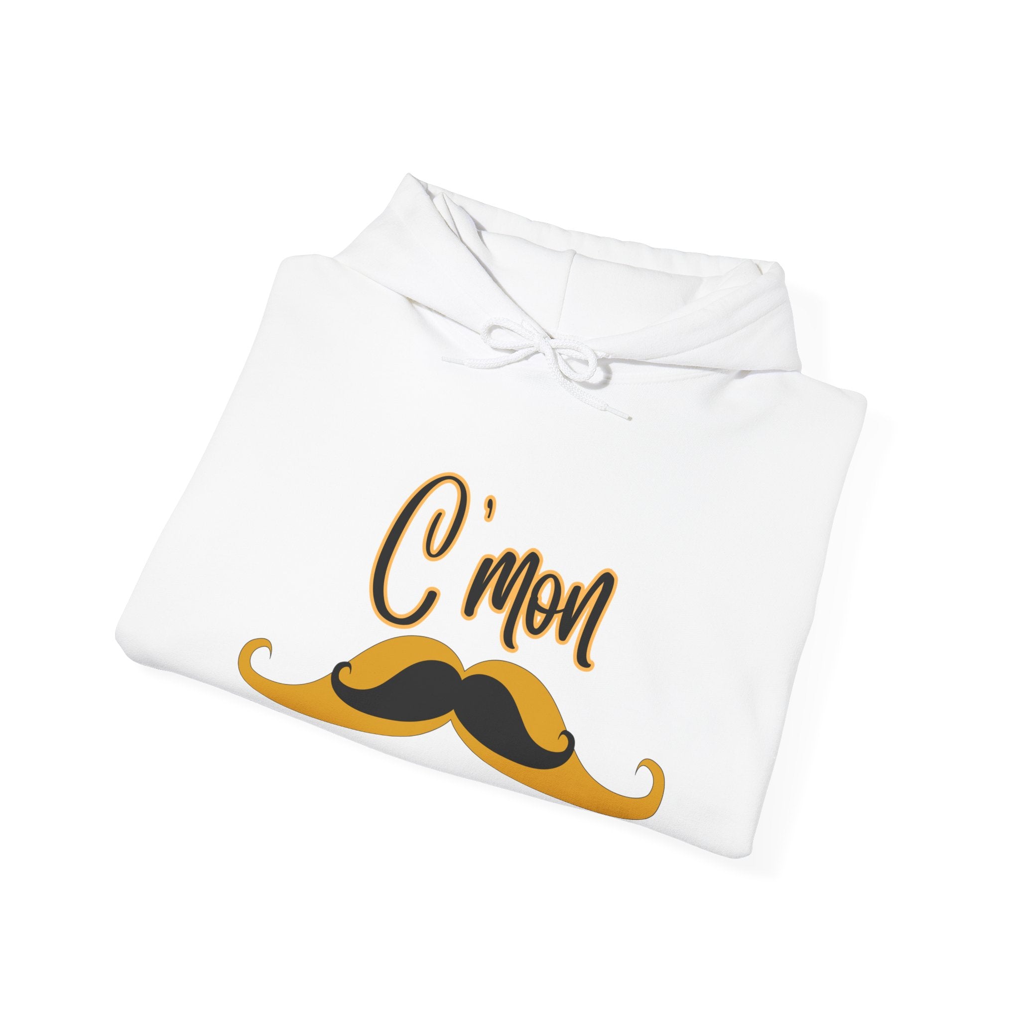Brons "C'mon" Moustache Hoodie — Signature Catchphrase Pullover
