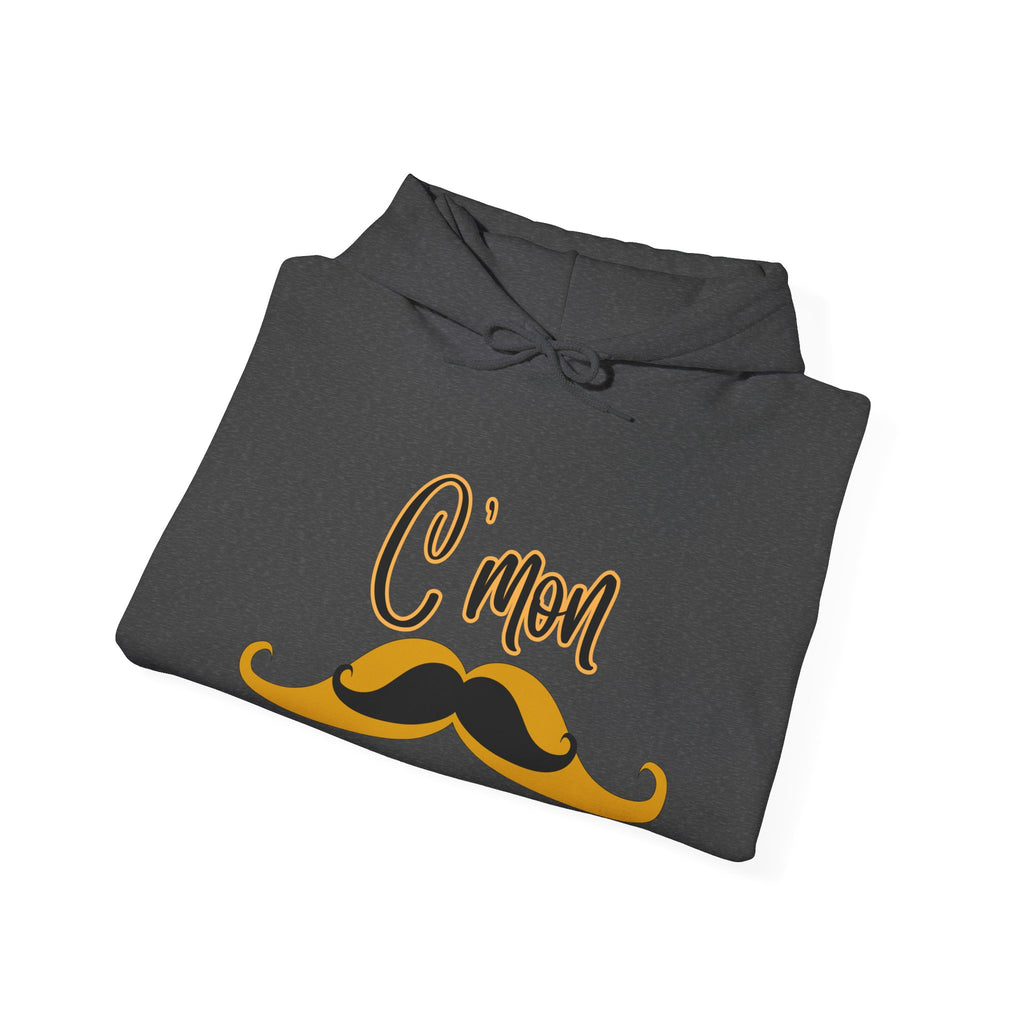 Brons "C'mon" Moustache Hoodie — Signature Catchphrase Pullover