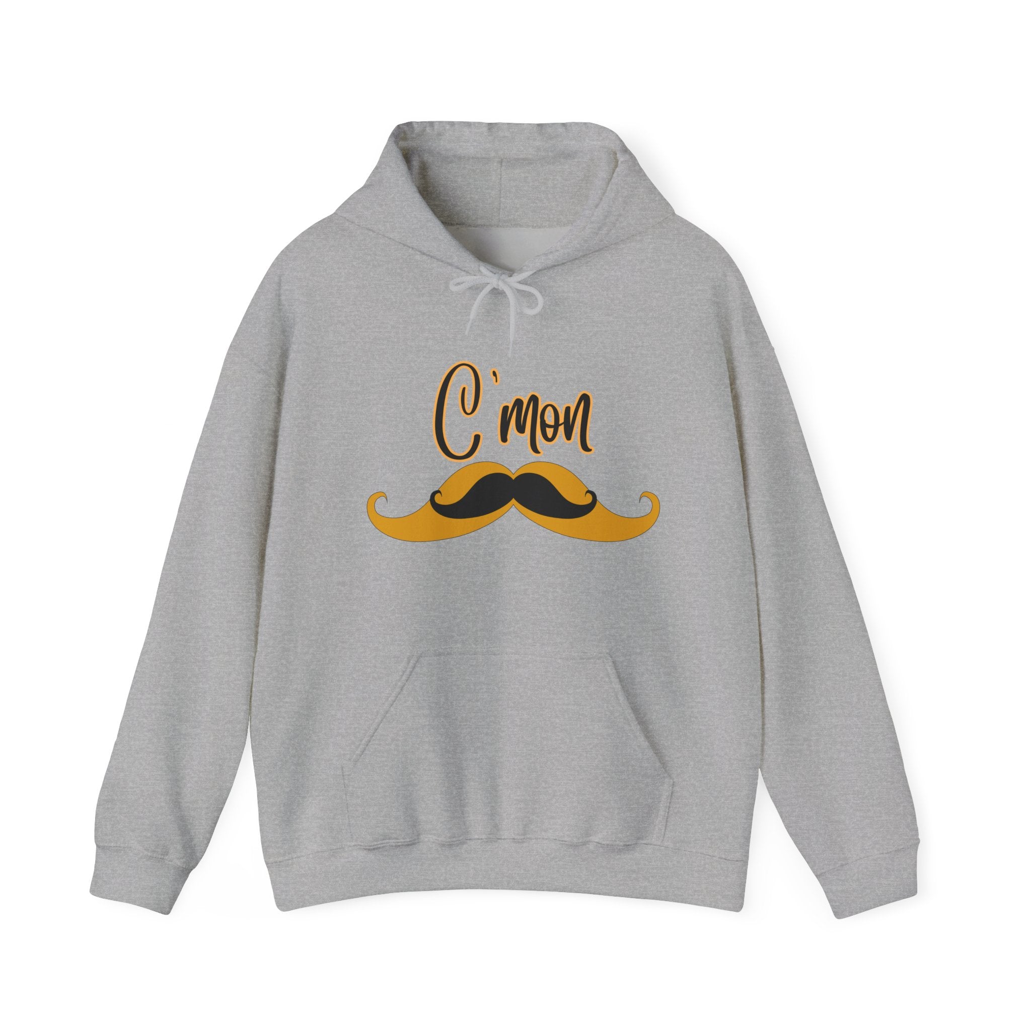 Brons "C'mon" Moustache Hoodie — Signature Catchphrase Pullover